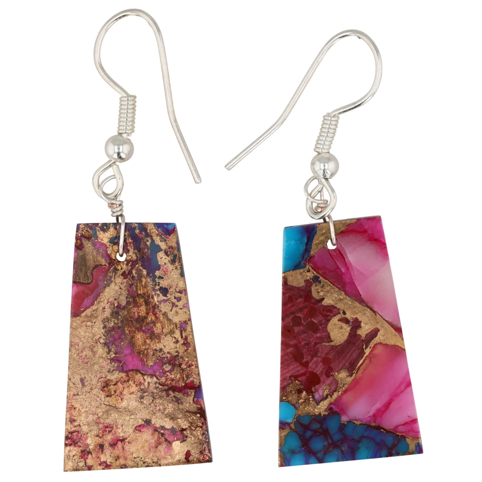Jameson Pete Navajo Sterling Rose Dahlia Slab Earrings: Jameson Pete Navajo Sterling Rose Dahlia Slab Earrings / 2.5g / Unsigned. Artist attribution based on accompanying tag.