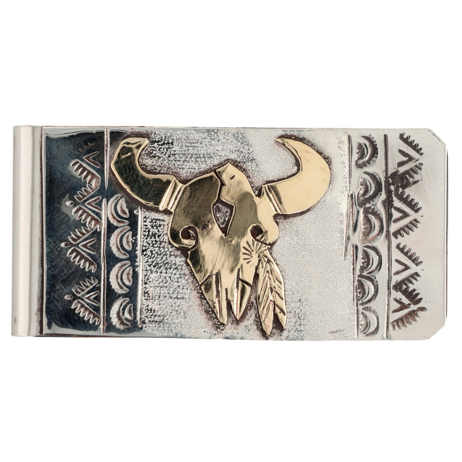 Genevieve Jones Navajo Sterling Steer Skull Money Clip (1 of 3)