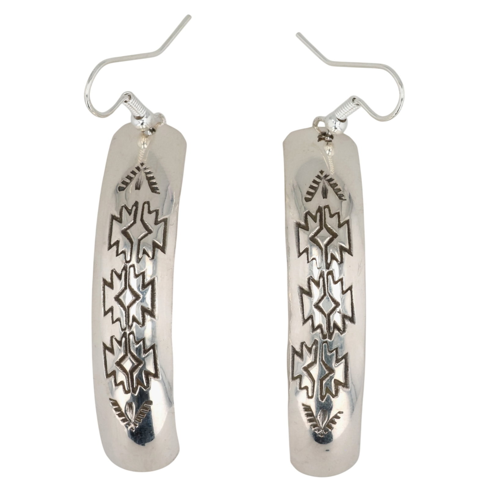 Nova Ashley Navajo Sterling Stamped Bar Earrings (1 of 4)