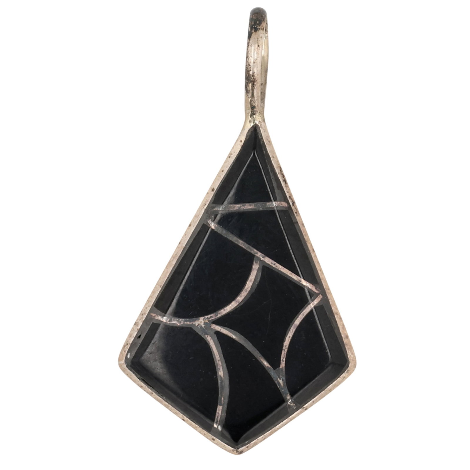 Donna Laslio Zuni Sterling Onyx Inlay Pendant (1 of 4)