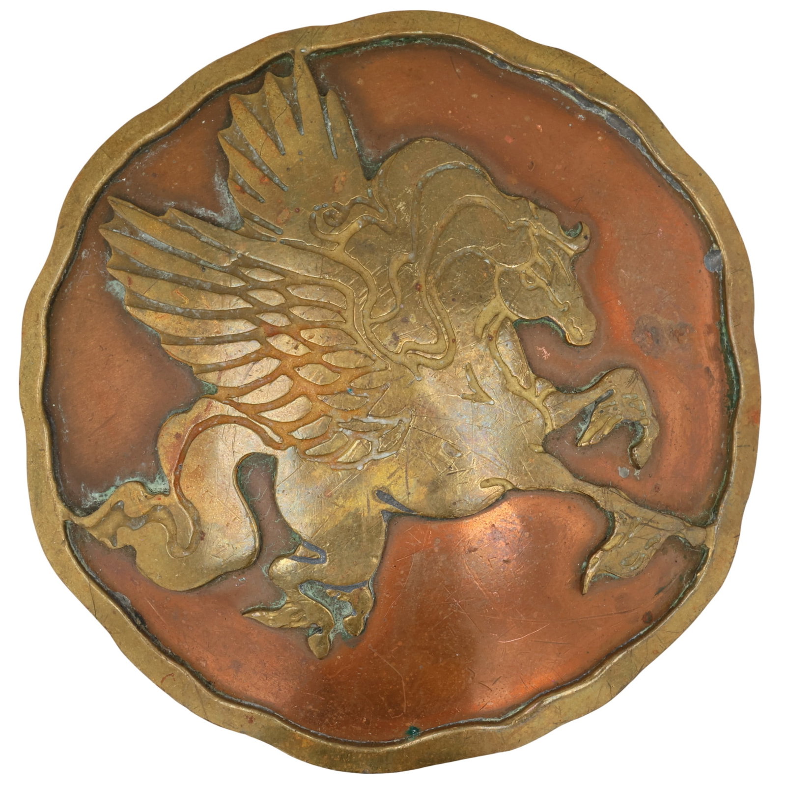 Vintage Copper Brass Pegasus Belt Buckle (1 of 3)