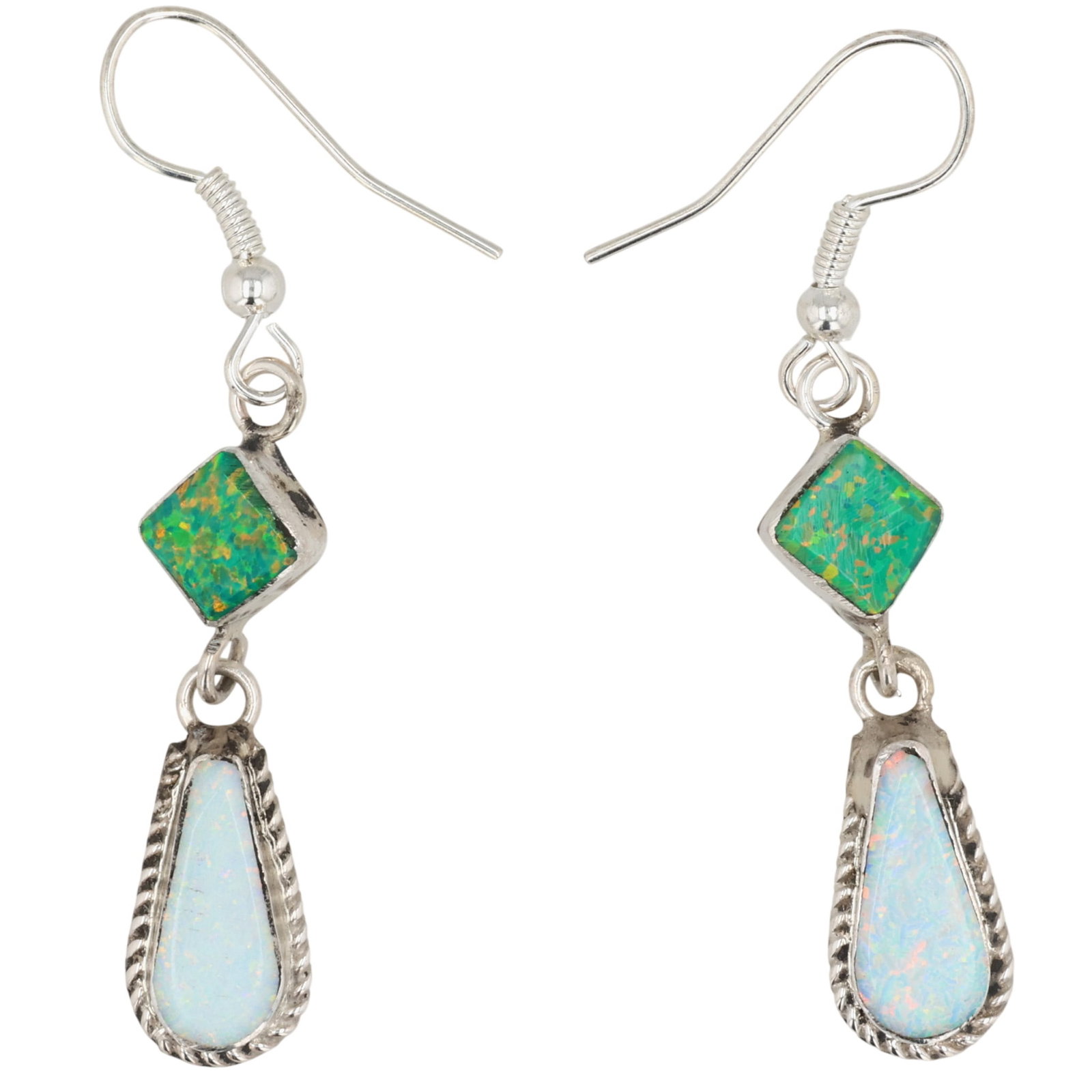 Victor Thompson Navajo Sterling Opal Earrings: Victor Thompson Navajo Sterling Opal Earrings / 4.5g / Unsigned. Artist attribution based on accompanying tag.