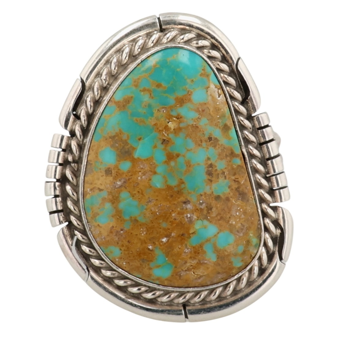 Donovan Skeets Navajo Sterling Kingman Turquoise Ring Sz 7.25: Donovan Skeets Navajo Sterling Kingman Turquoise Ring Sz 7.25 / 5g