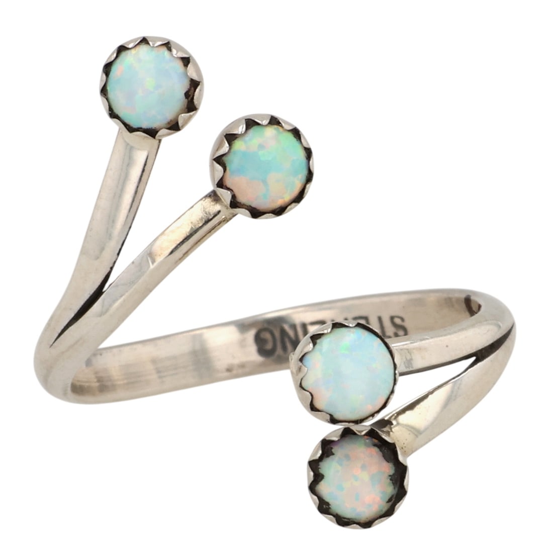 Navajo Sterling Opal Adjustable Ring (1 of 6)