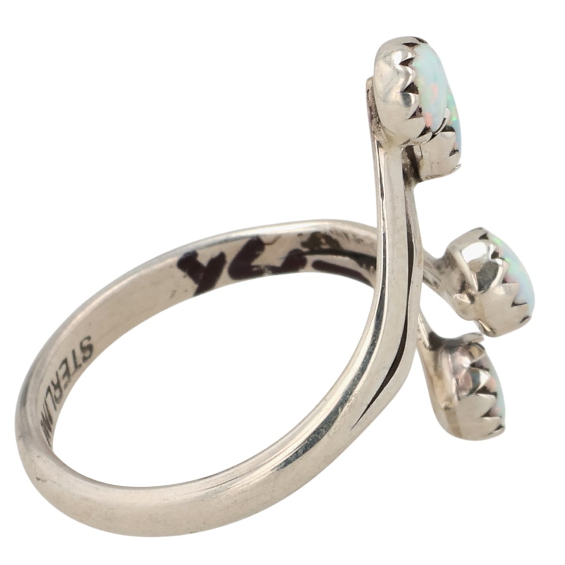 Navajo Sterling Opal Adjustable Ring - 3
