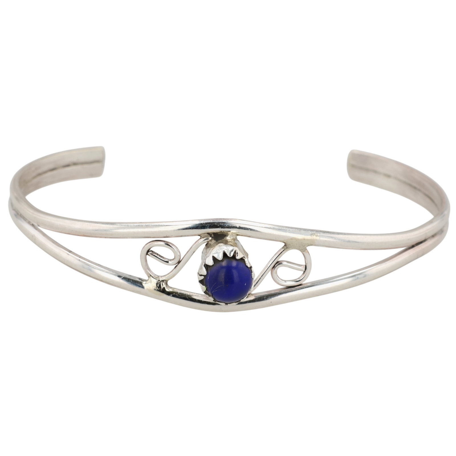 Southwest Sterling Lapis Lazuli Baby Cuff Bracelet: Southwest Sterling Lapis Lazuli Baby Cuff Bracelet / 3g