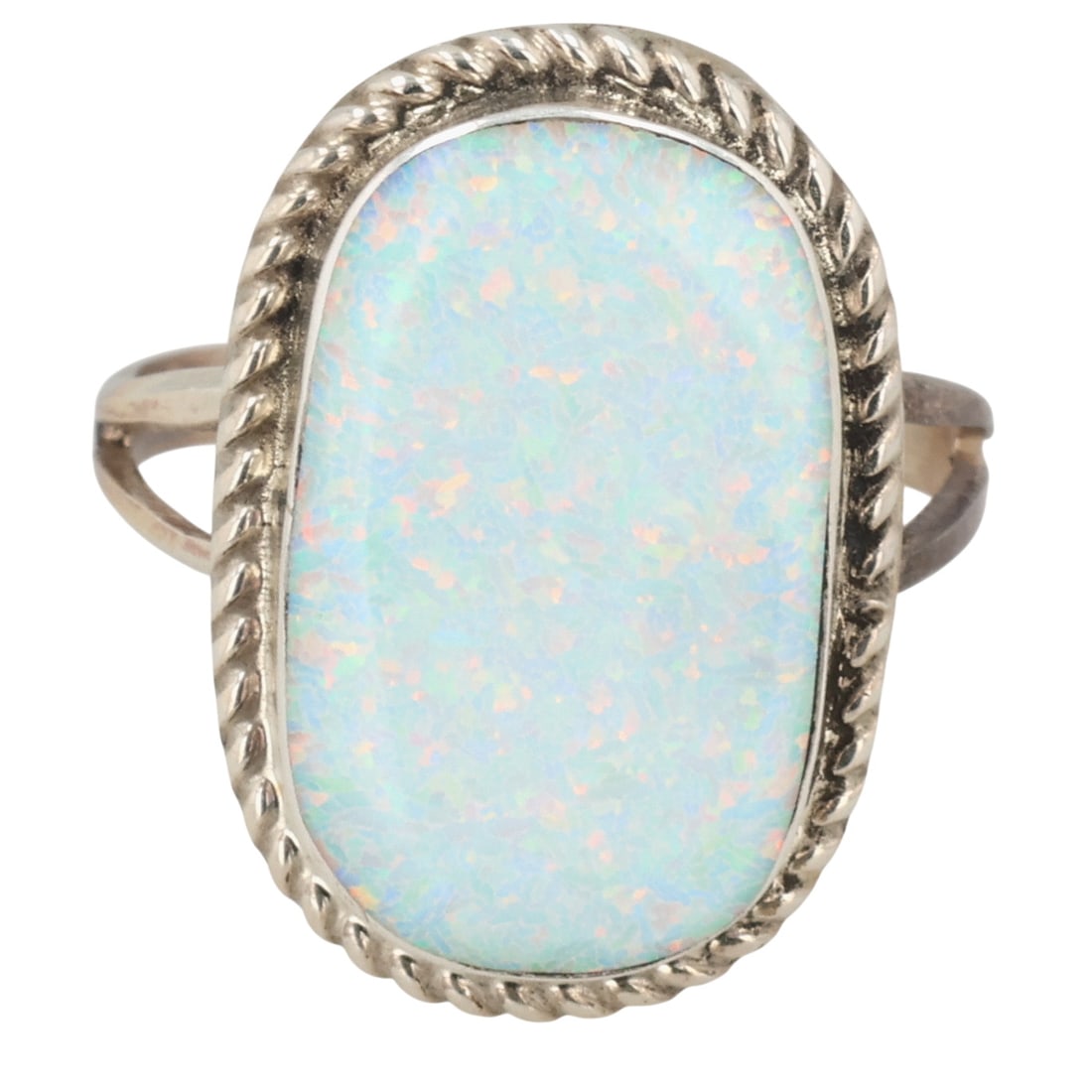 Victor Thompson Navajo Sterling Opal Ring Sz 6: Victor Thompson Navajo Sterling Opal Ring Sz 6 / 3g / Unsigned. Artist attribution based on accompanying tag.