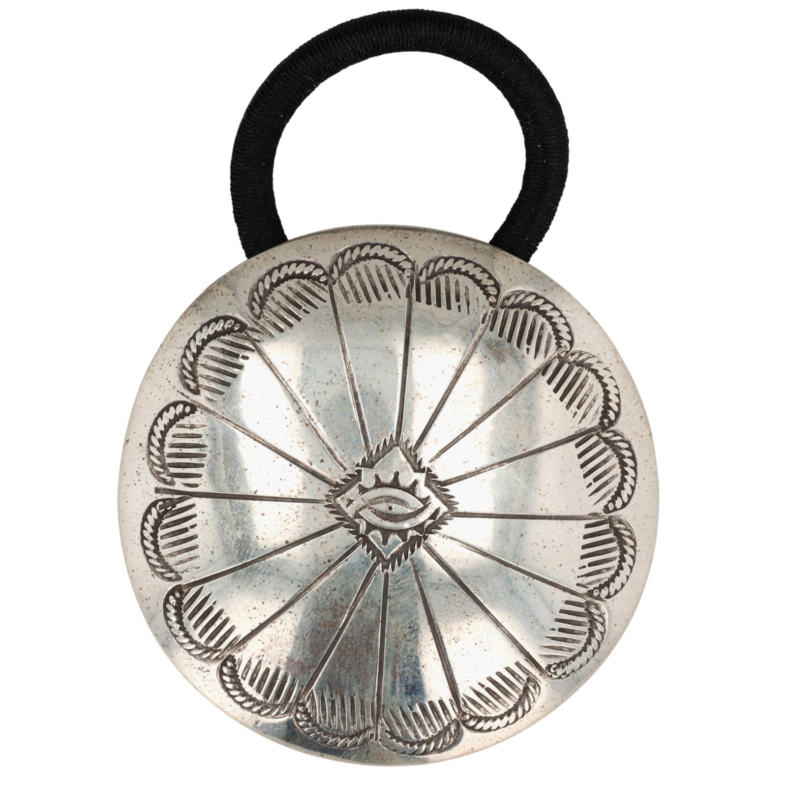 Joan Begay Navajo Sterling Stamped Hair Tie (1 of 4)