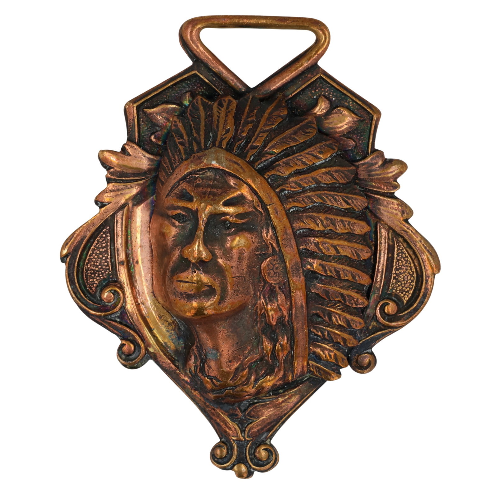 Vintage Copper Native American Chief Pendant (1 of 3)