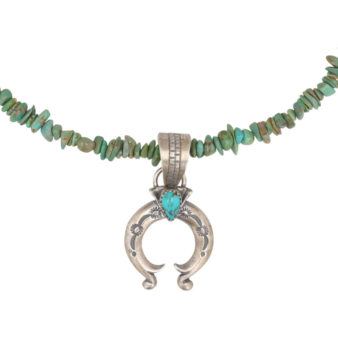 Sharon McCarthy Navajo Sterling Thunder Mountain Turquoise Naja Necklace (1 of 5)