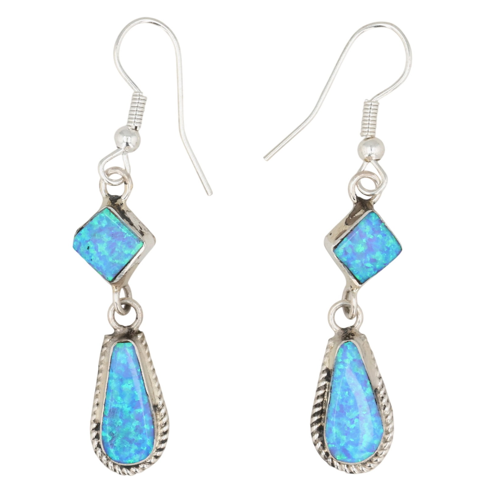 Victor Thompson Navajo Sterling Opal Earrings: Victor Thompson Navajo Sterling Opal Earrings / 4.5g / Unable to decipher etched marking. Artist attribution based on accompanying tag.