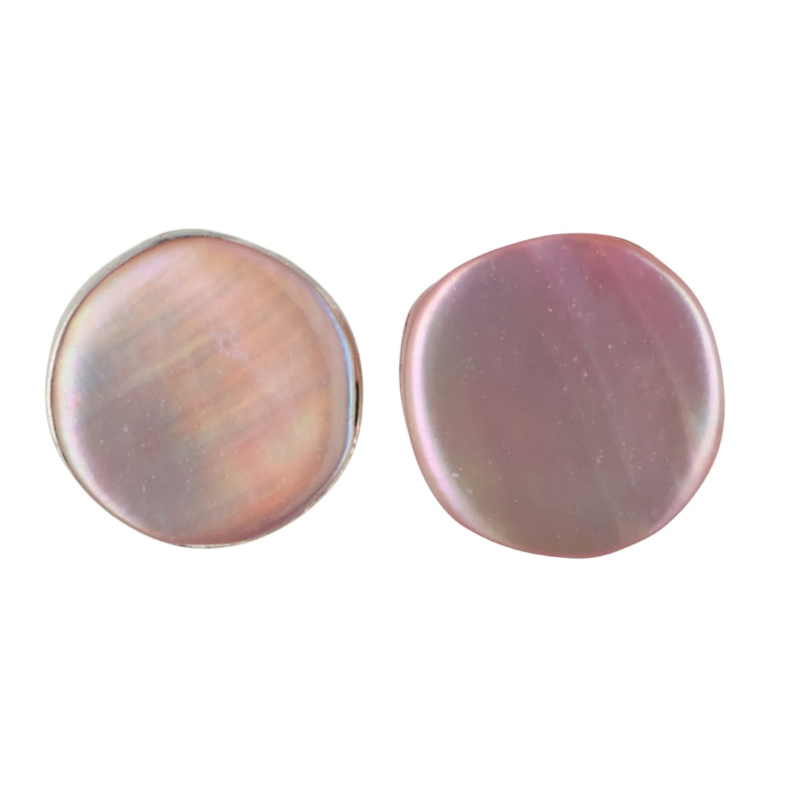 Angie Rosetta Zuni Sterling Mother of Pearl Earrings: Angie Rosetta Zuni Sterling Mother of Pearl Earrings / 0.4g / Unsigned. Artist attribution based on accompanying tag.