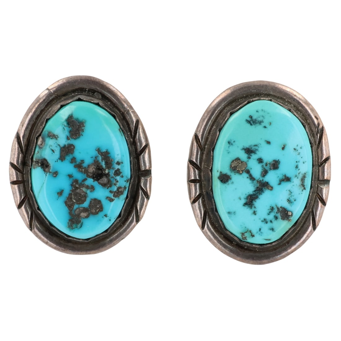 Vintage Navajo Sterling Turquoise Earrings (1 of 4)