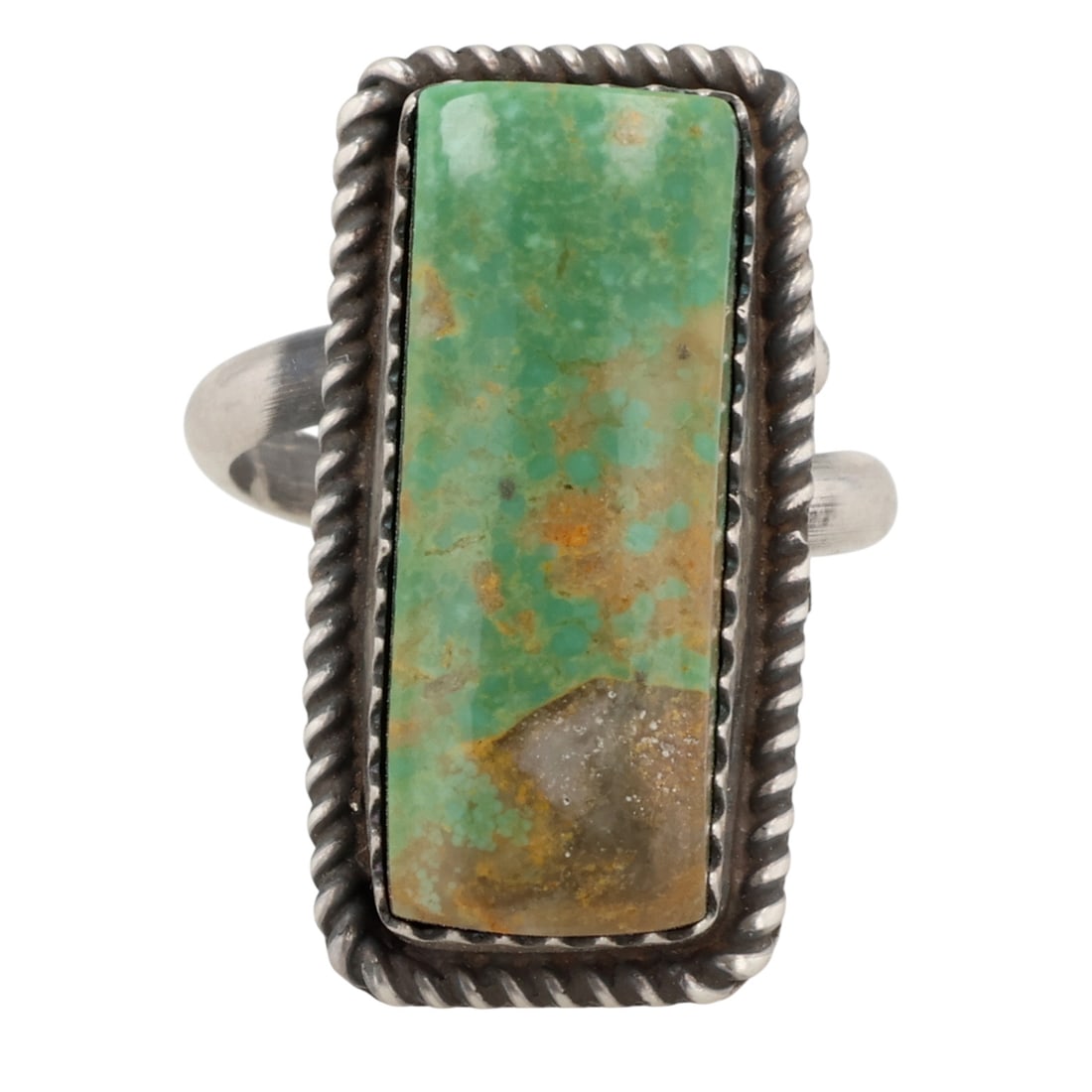 Tia Long Navajo Sterling Kingman Turquoise Adjustable Ring: Tia Long Navajo Sterling Kingman Turquoise Adjustable Ring Sz 5 / 6g