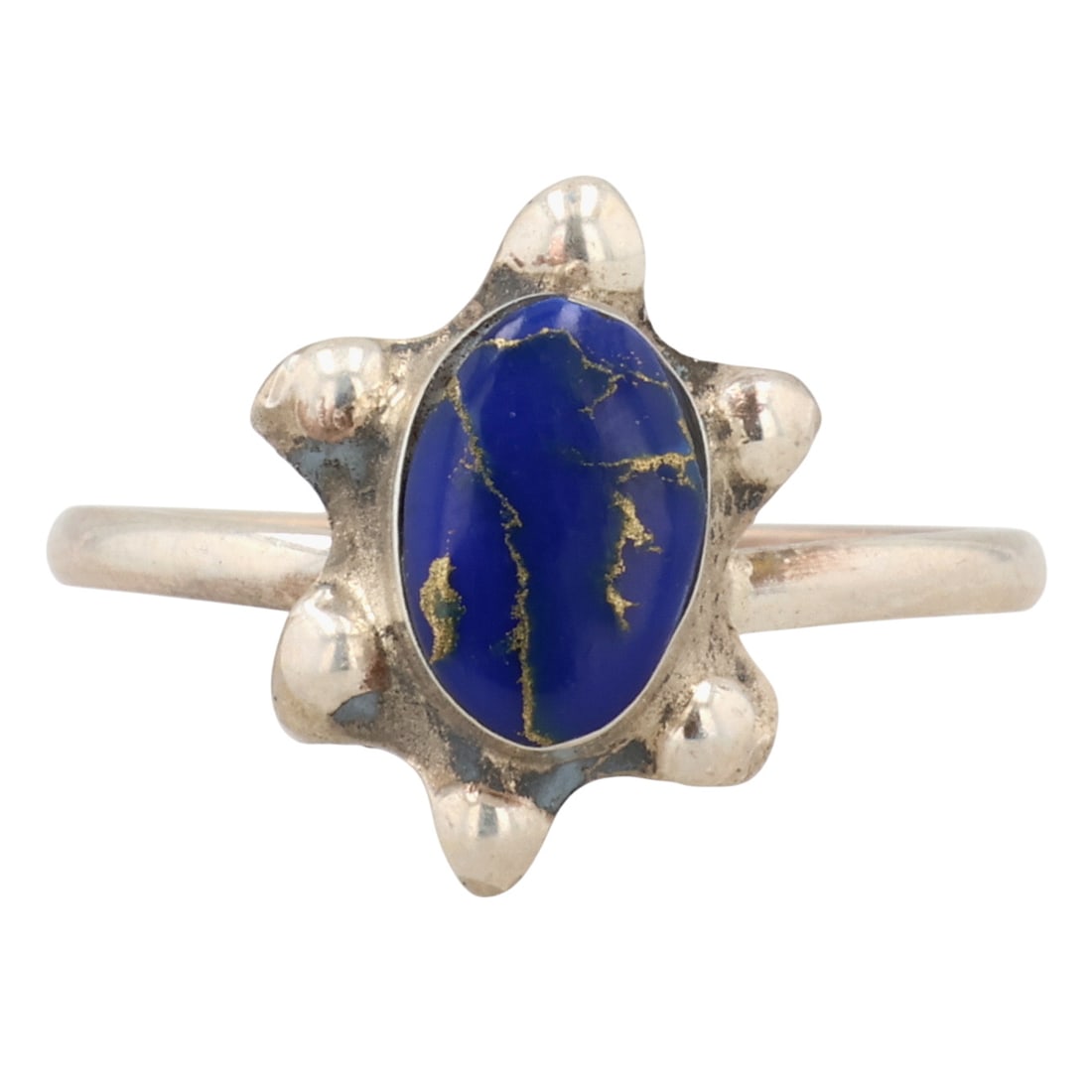 Freda Martinez Navajo Sterling Lapis Lazuli Ring Sz 4.75: Freda Martinez Navajo Sterling Lapis Lazuli Ring Sz 4.75 / 1g / Unsigned. Artist attribution based on accompanying tag.