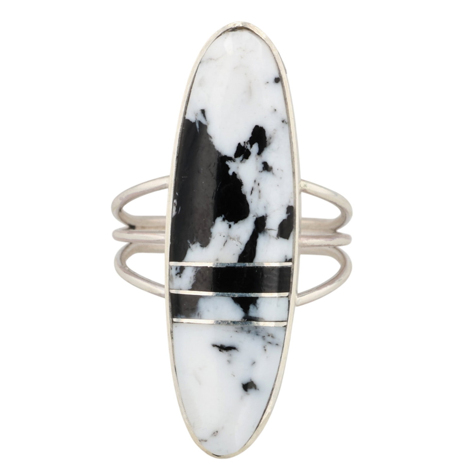 Harold Smith Navajo Sterling White Buffalo Ring Sz 6.75 (1 of 8)