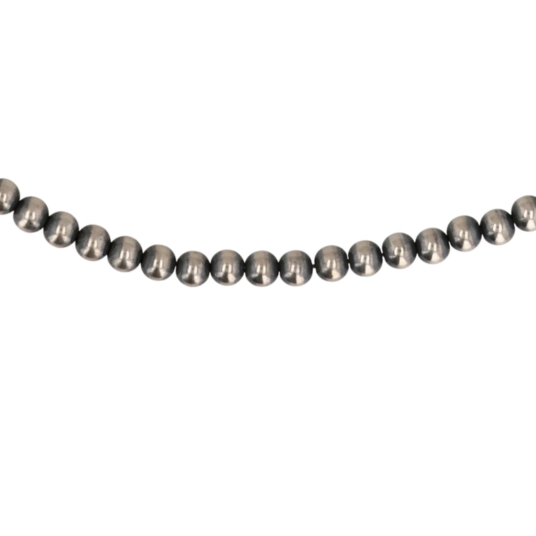 Southwest Sterling Oxidized Bead Necklace: Southwest Sterling Oxidized Bead Necklace / 15.5g