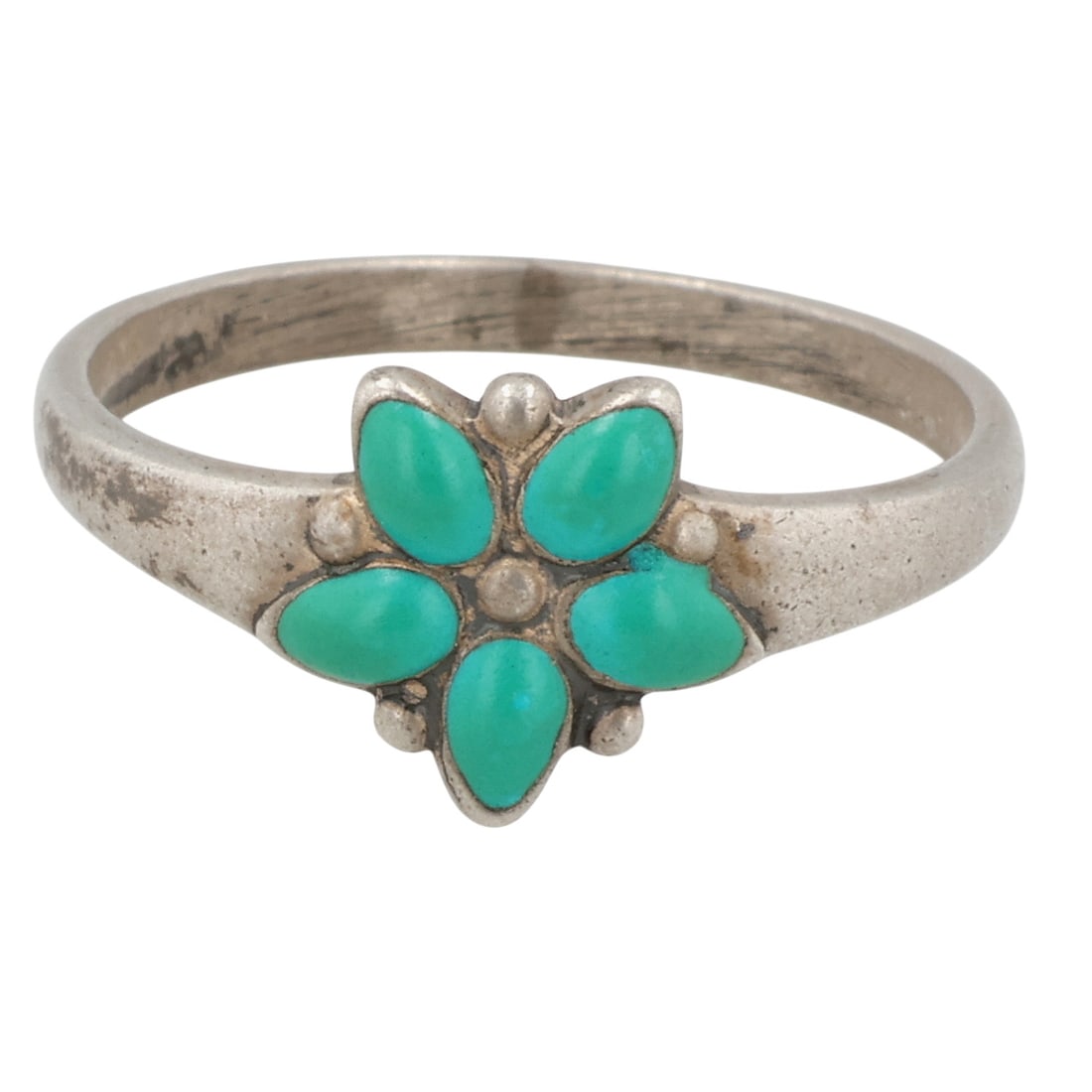 Vintage Bell Trading Post Sterling Turquoise Ring Sz 4.5: Vintage Bell Trading Post Sterling Turquoise Ring Sz 4.5 / 1g