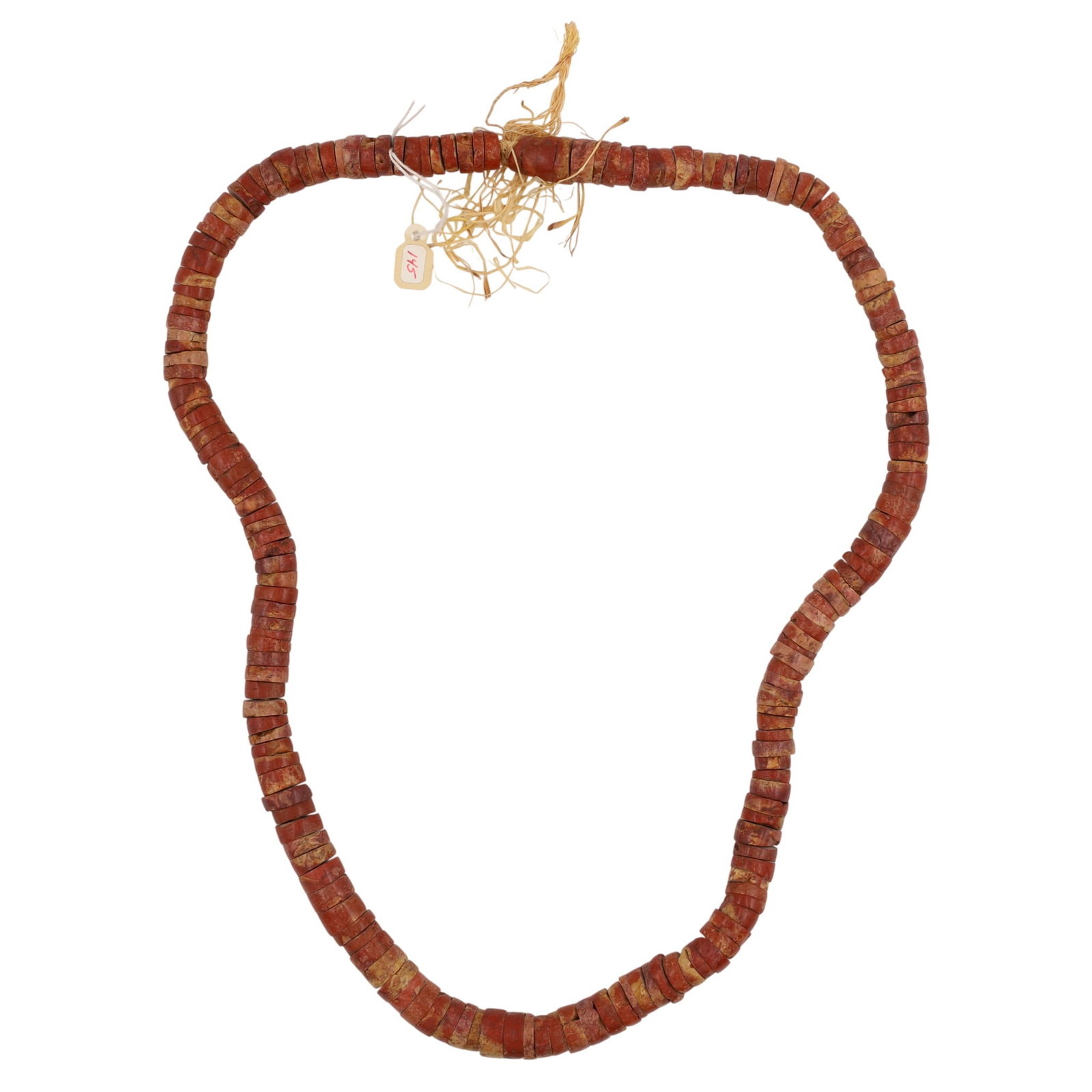Vintage African Bauxite Trade Bead Necklace: Large, Heavy - Vintage African Bauxite Trade Bead Necklace / Weight: 290g / Approximate length: 32" / Necklace shows signs of age and wear, see photos / Attribution based on consignor report, no other