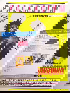 Andy Warhol and Jean-Michel Basquiat, hand signed poster with COA: Andy Warhol and Jean-Michel Basquiat, hand signed by Andy Waarhol, offset poster with COA, CA 45X30cm, hand signed by Andy Warhol. The work is accompanied by a certificate from a judicial expert who h
