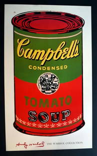 ANDY WARHOL  Campbells. Original Lithograph. 1965: ANDY WARHOL United States. Original lithograph. Campbells Tomato soup can - 1965. Numbering W914. Signed with Copyright and authorized legal series footer. Printed in the USA under license Â© 2003 b