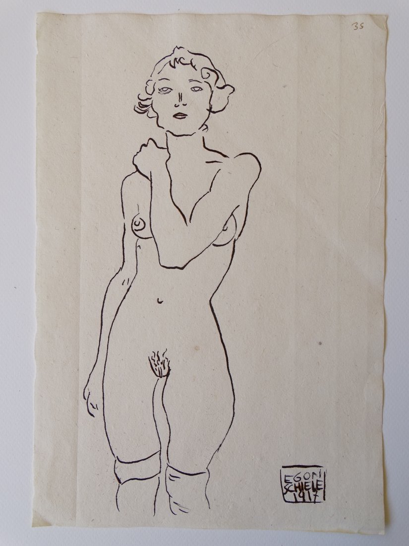 Egon Schiele, hand signed, drawing (1 of 10)