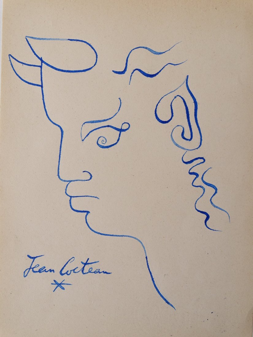 Jean Cocteau, hand signed drawing (1 of 5)