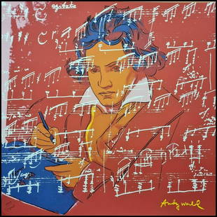 ANDY WARHOL, Ludwig van Beethoven, limited lithograph,/2400 ,CMOA: Lithograph Ludwig van Beethoven.Signed of the plate and numbered by hand.Limited Edition of 2400 pieces.Each piece is individually numbered .Number can differ from the picture.Overall size : 60 cm x