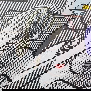 ROY LICHTENSTEIN, ORIGINAL LITHOGRAPH LIMITED EDITION: Color lithography.Signed in plate and numbered in pencil in the print.With licensed and stamp on the back.Castelli Graphics - New York - Styria Studio.Limited edition with the number 123/150.Size: 50