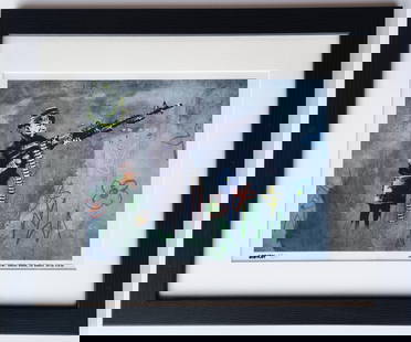 Vintage lithograph Banksy Crayon shooter graff street art pop: lithograph Banksy Crayon shooter graff street pop art ,edition 300 . Framed 57,5 x 47,5 cm - 41 cm x 31 cm Excellent condition