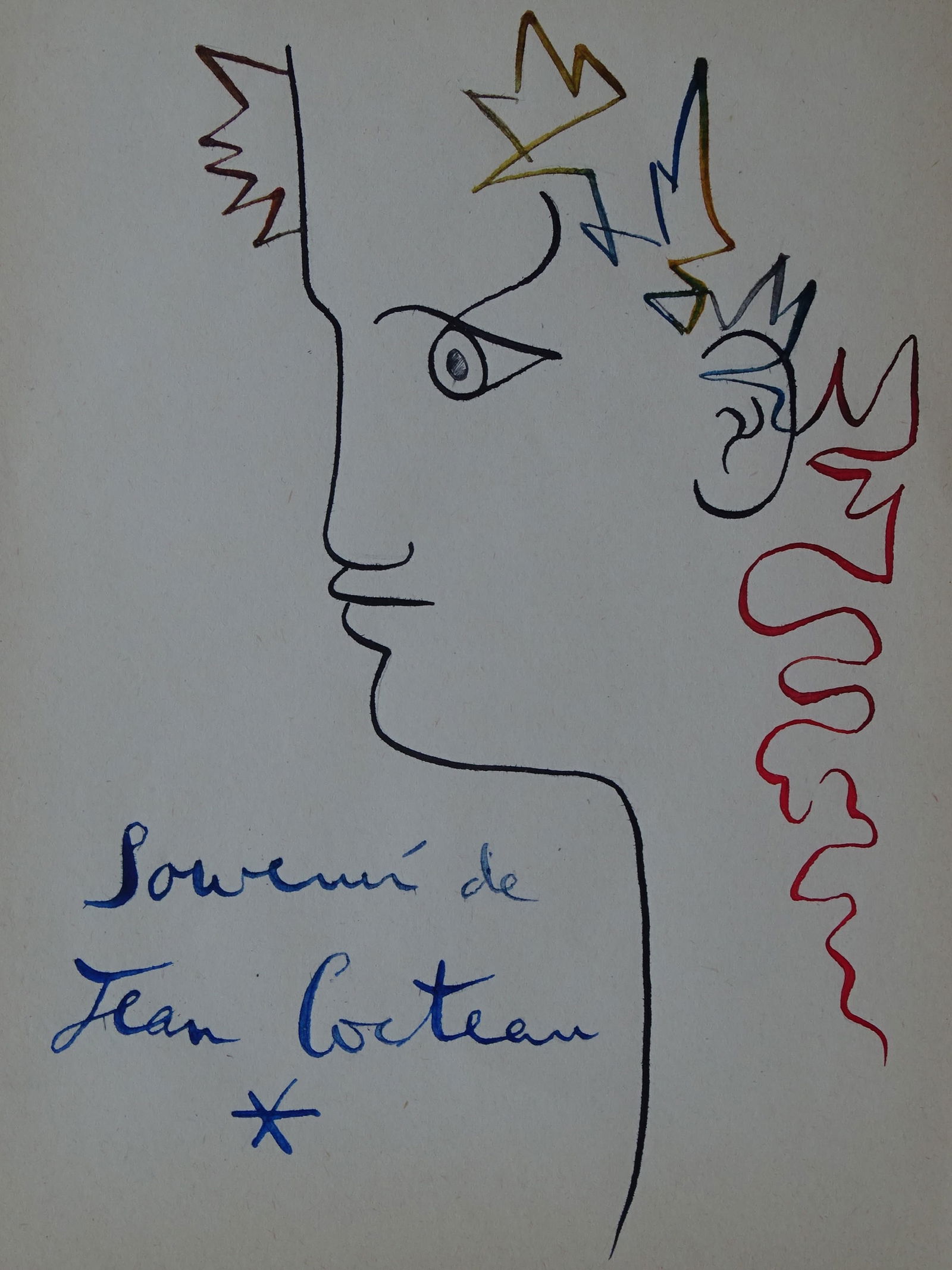Jean Cocteau, hand signed drawing (1 of 7)