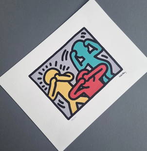 Keith Haring , Lithographie Signed , numbered COA: Signature in the plate and numbered / 150 .Keith Haring , lithograph on Arches paper.Dry pad.Comes with edition certificate.Dimension cm. 38 x 28 cm.COA