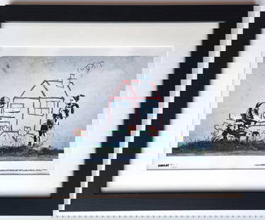 Vintage lithograph Banksy Crayon shooter graff street art pop: lithograph Banksy Crayon House graff street pop art ,edition 300 . Framed 57,5 x 47,5 cm - 41 cm x 31 cm Excellent condition