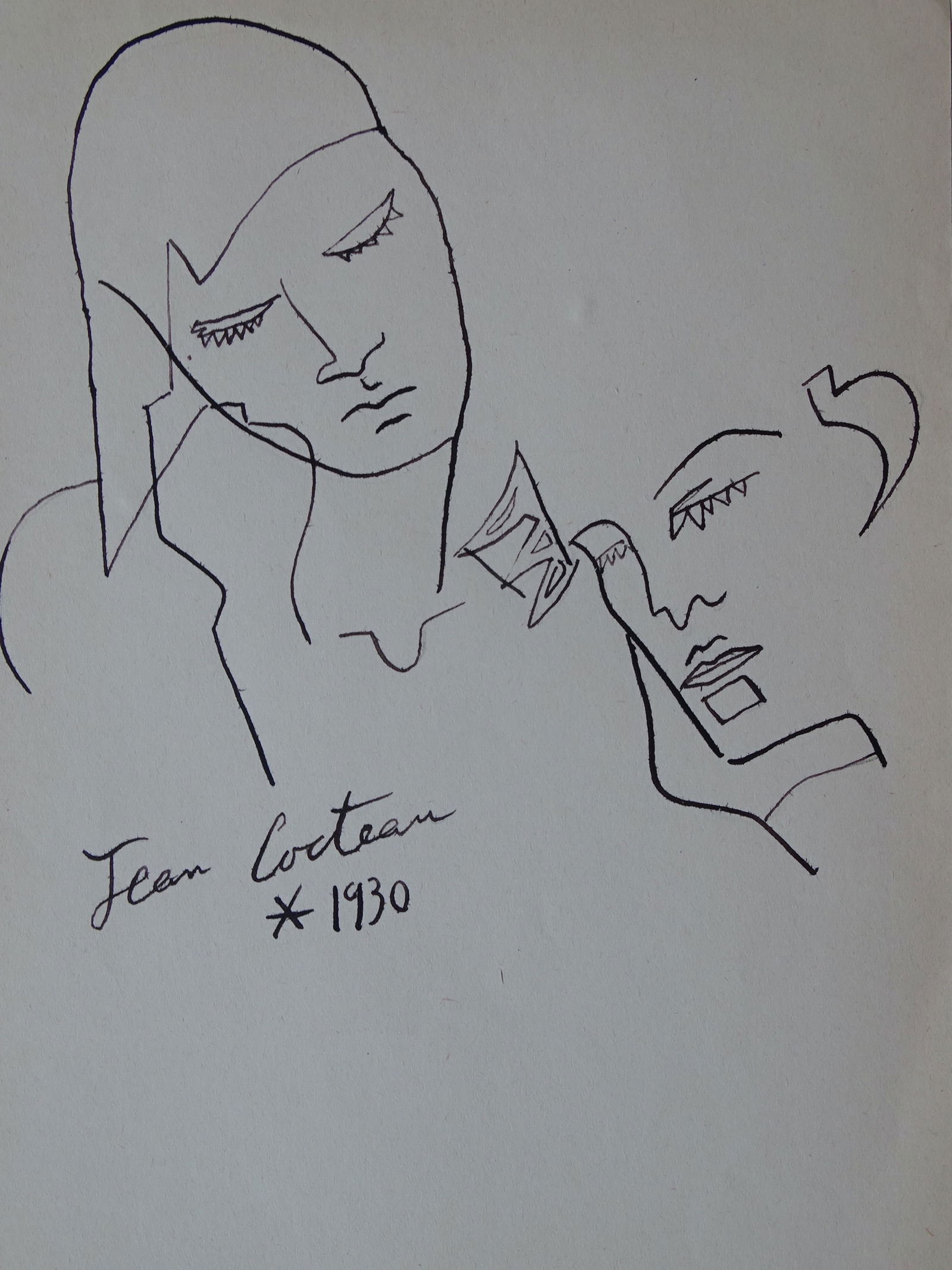 Jean Cocteau, hand signed drawing (1 of 7)