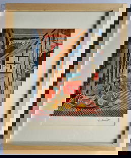 Henri Matisse, hand signed Multicolored Print,COA: Henri Matisse, hand signed Multicolored Print,With certificate.Size: 29 x 21.5 cm with frame 40.5 x 33 cm