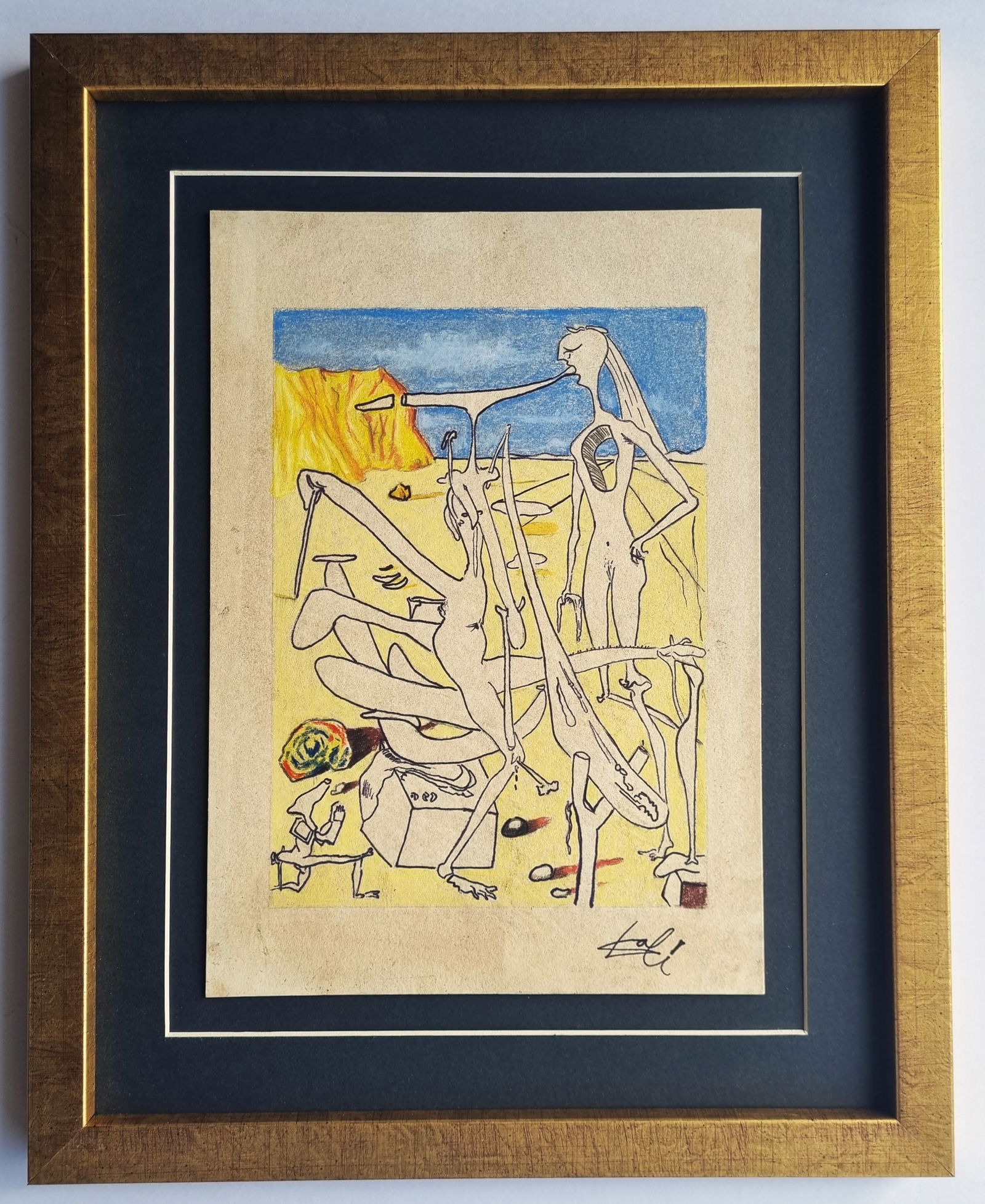 Salvador Dali, hand drawing  and signed (1 of 2)