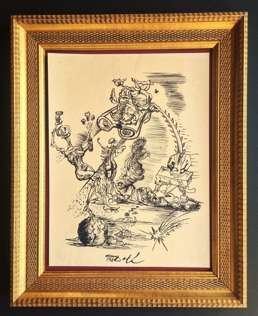 Salvador Dali, hand drawing  and signed (1 of 2)