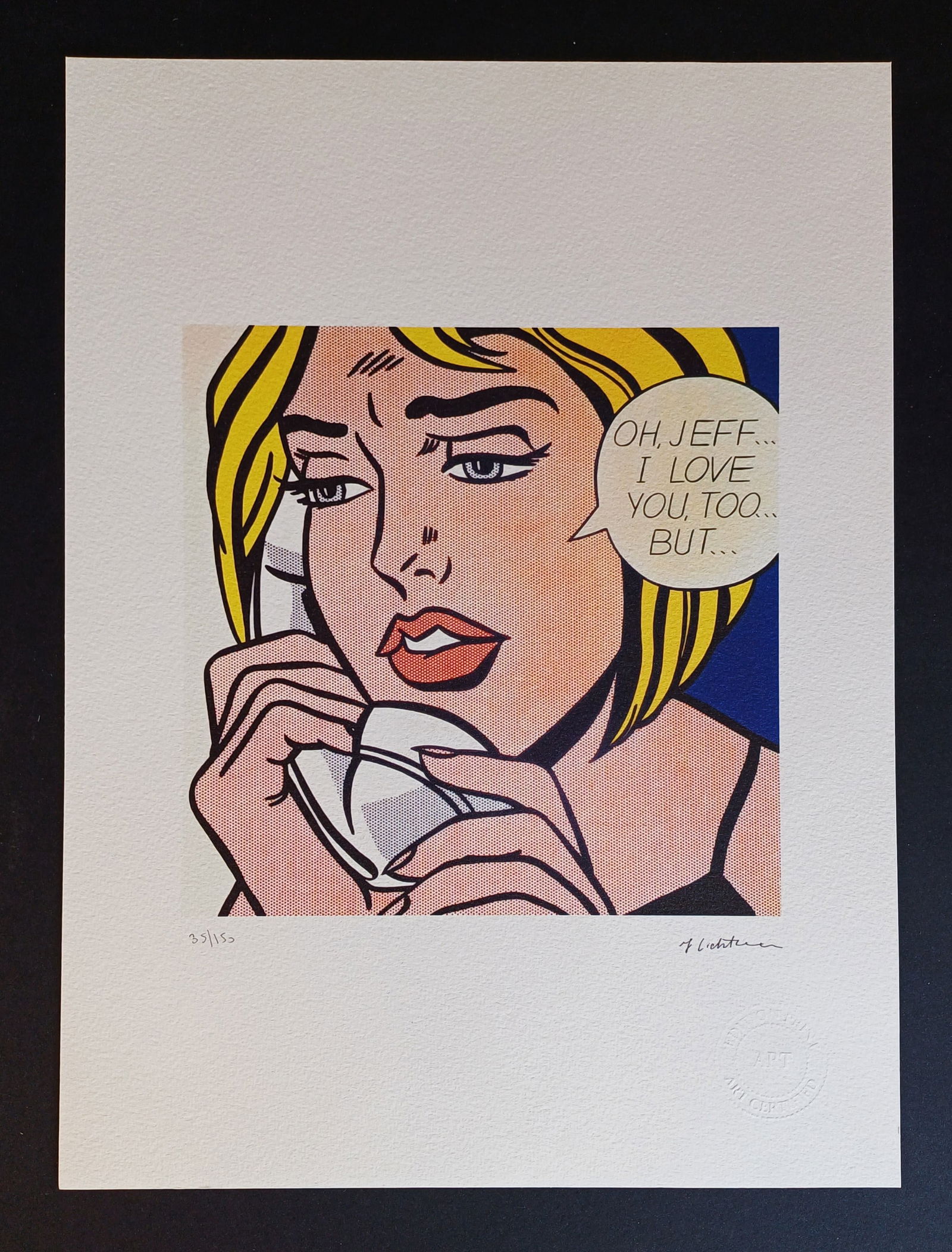Roy Lichtenstein ,Lithographie Signed , numbered COA (1 of 5)