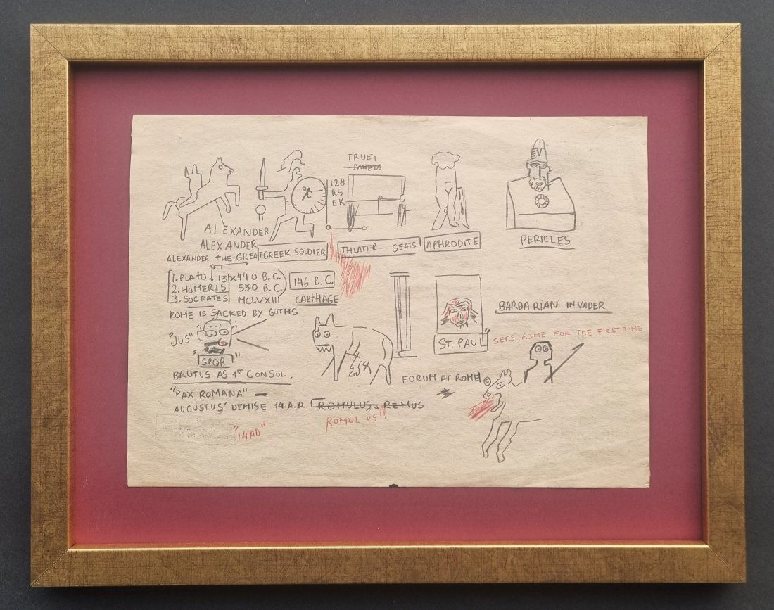 Basquiat . Drawing on paper signed (1 of 2)