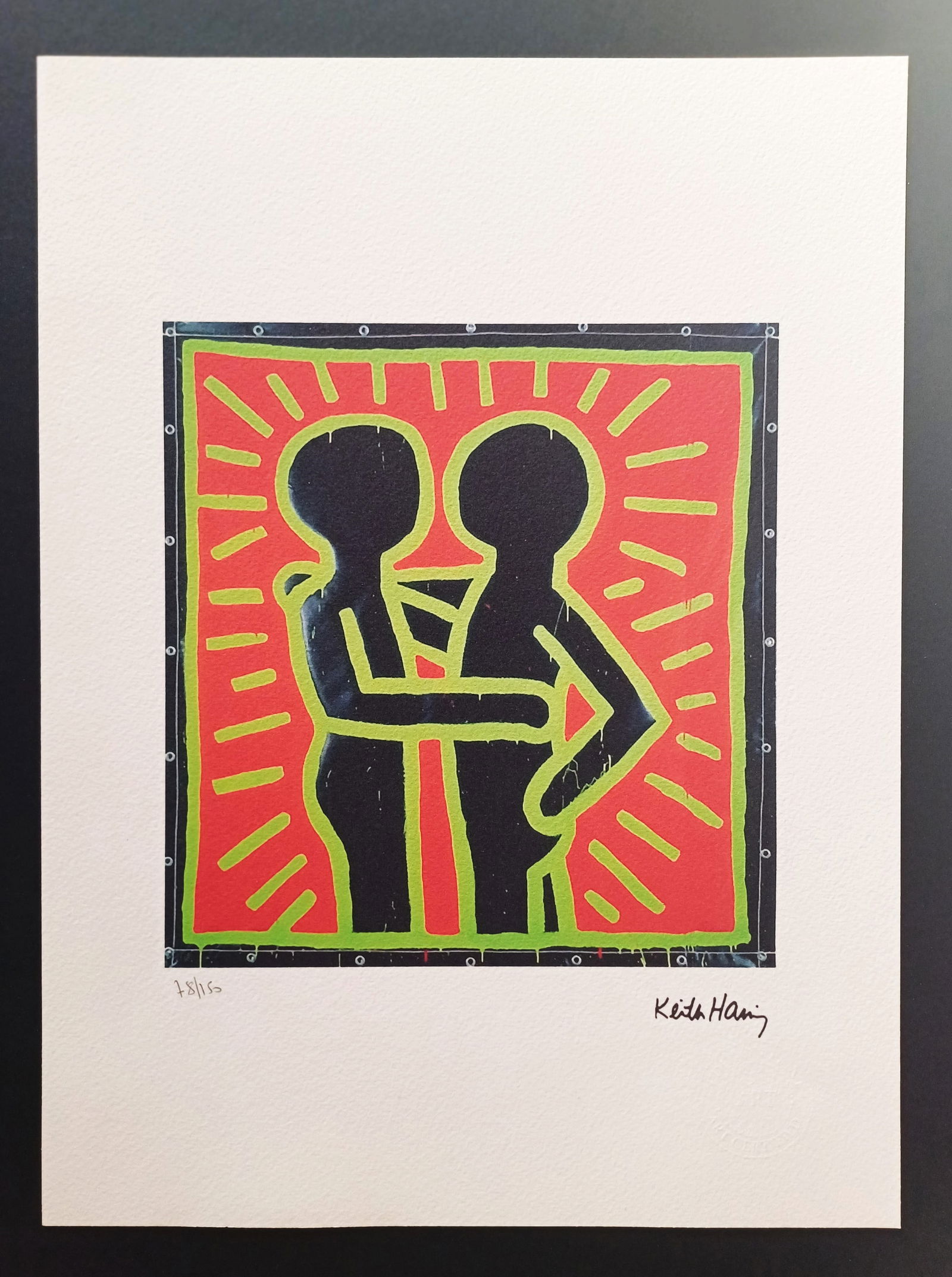 Keith Haring , Lithographie Signed , numbered COA (1 of 3)
