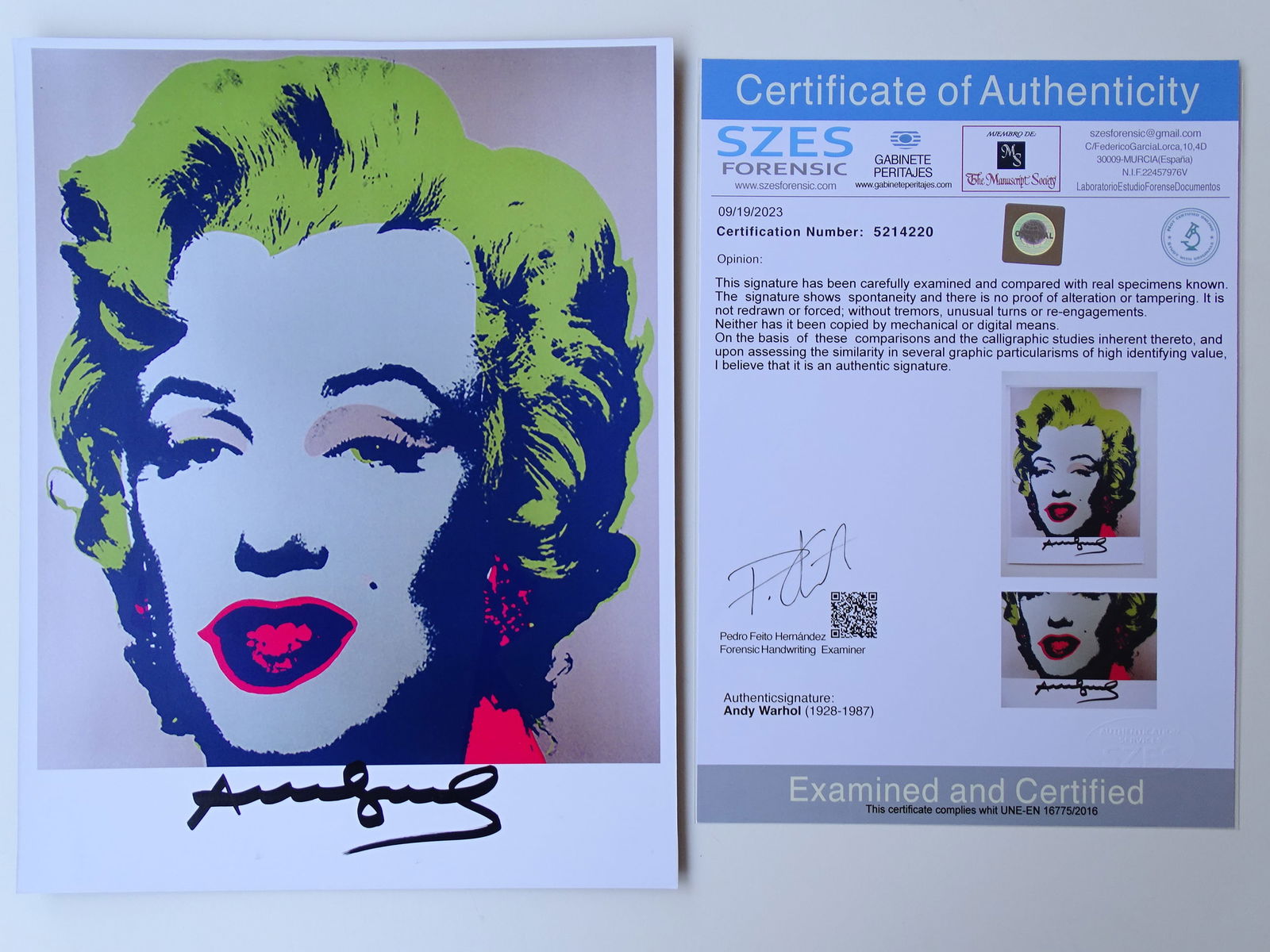 Andy Warhol, hand signed (1 of 8)