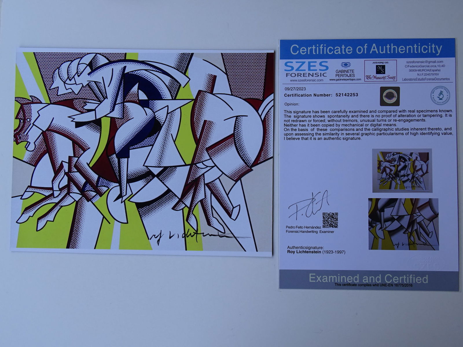 Roy Lichtenstein, hand signed print with COA (1 of 6)