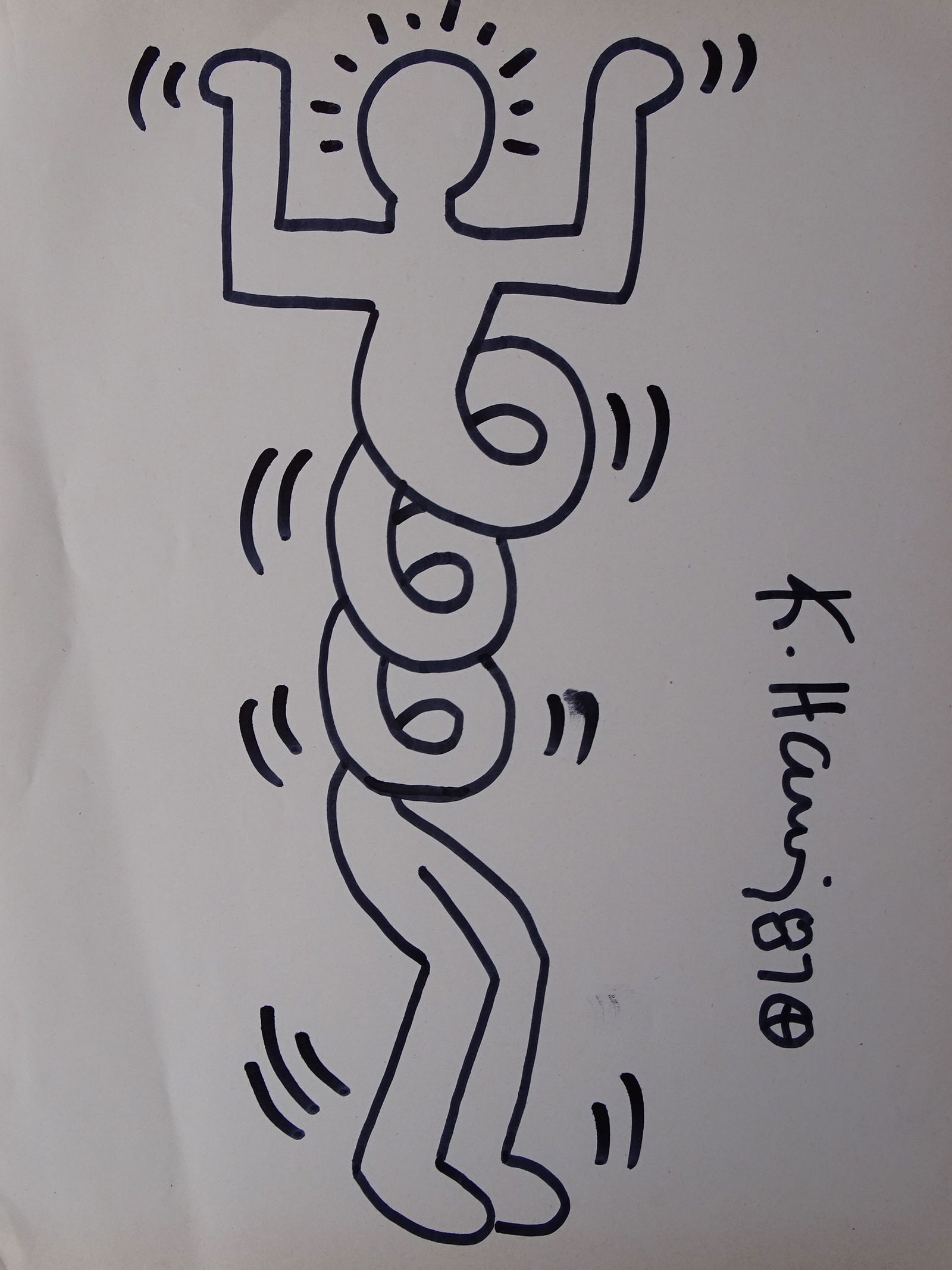 Keith Haring, hand signed, drawing (1 of 5)