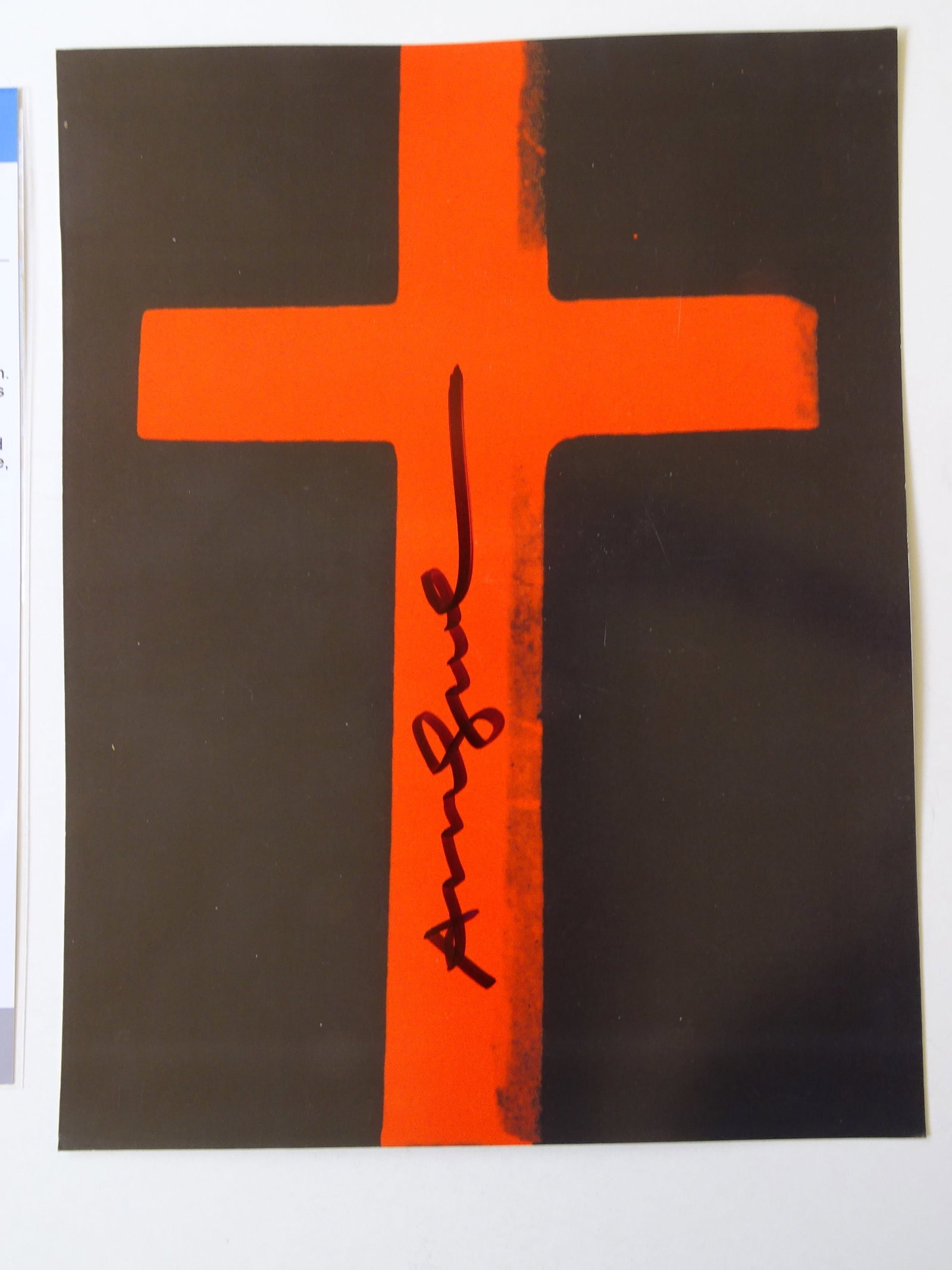 Andy Warhol, hand signed: Andy Warhol, hand signed with COA, offset print ca 35x28cm. The work is accompanied by a certificate from a judicial expert who has reviewed this beautiful work of art.