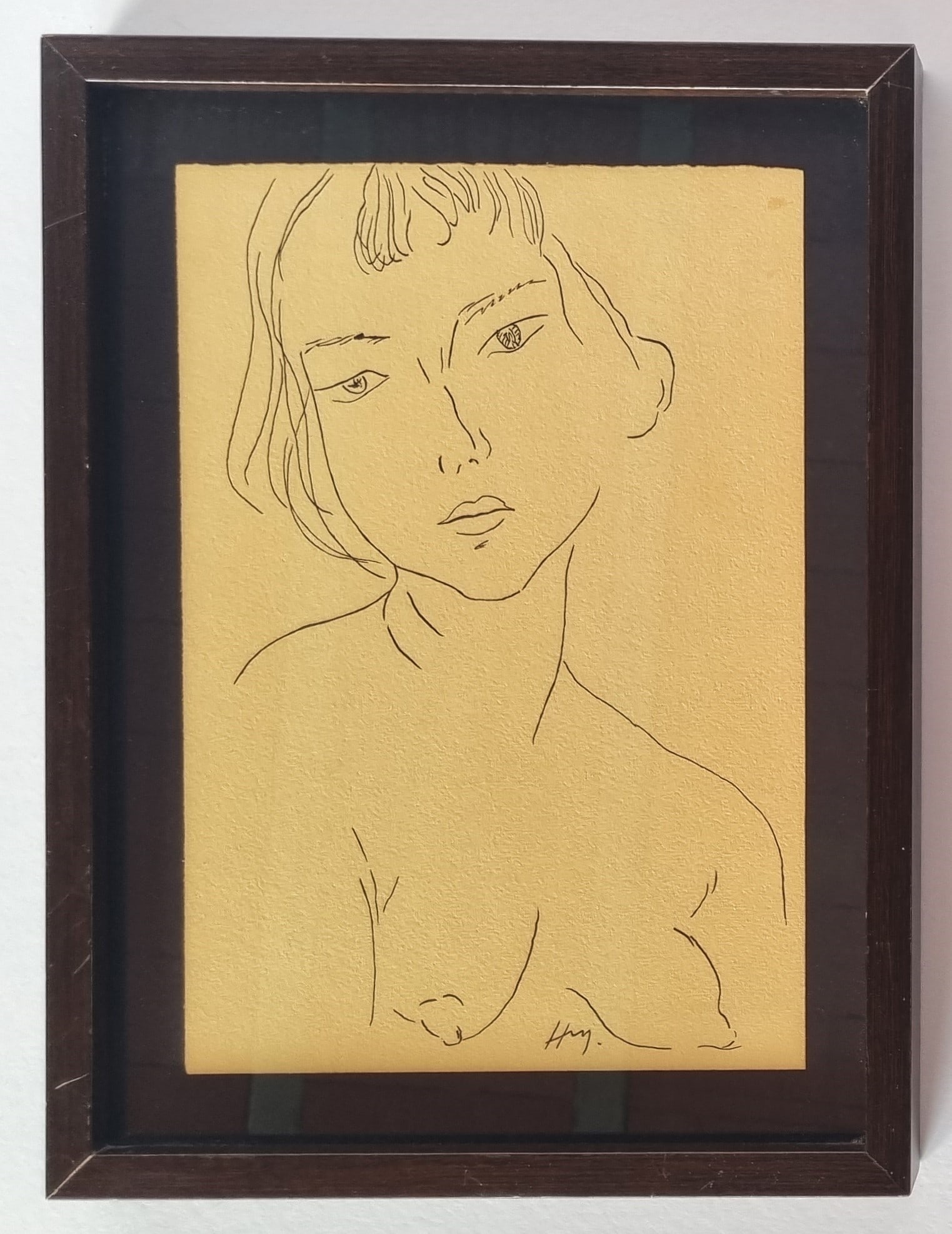 Henri Matisse Drawing on old paper SIGNED (1 of 1)