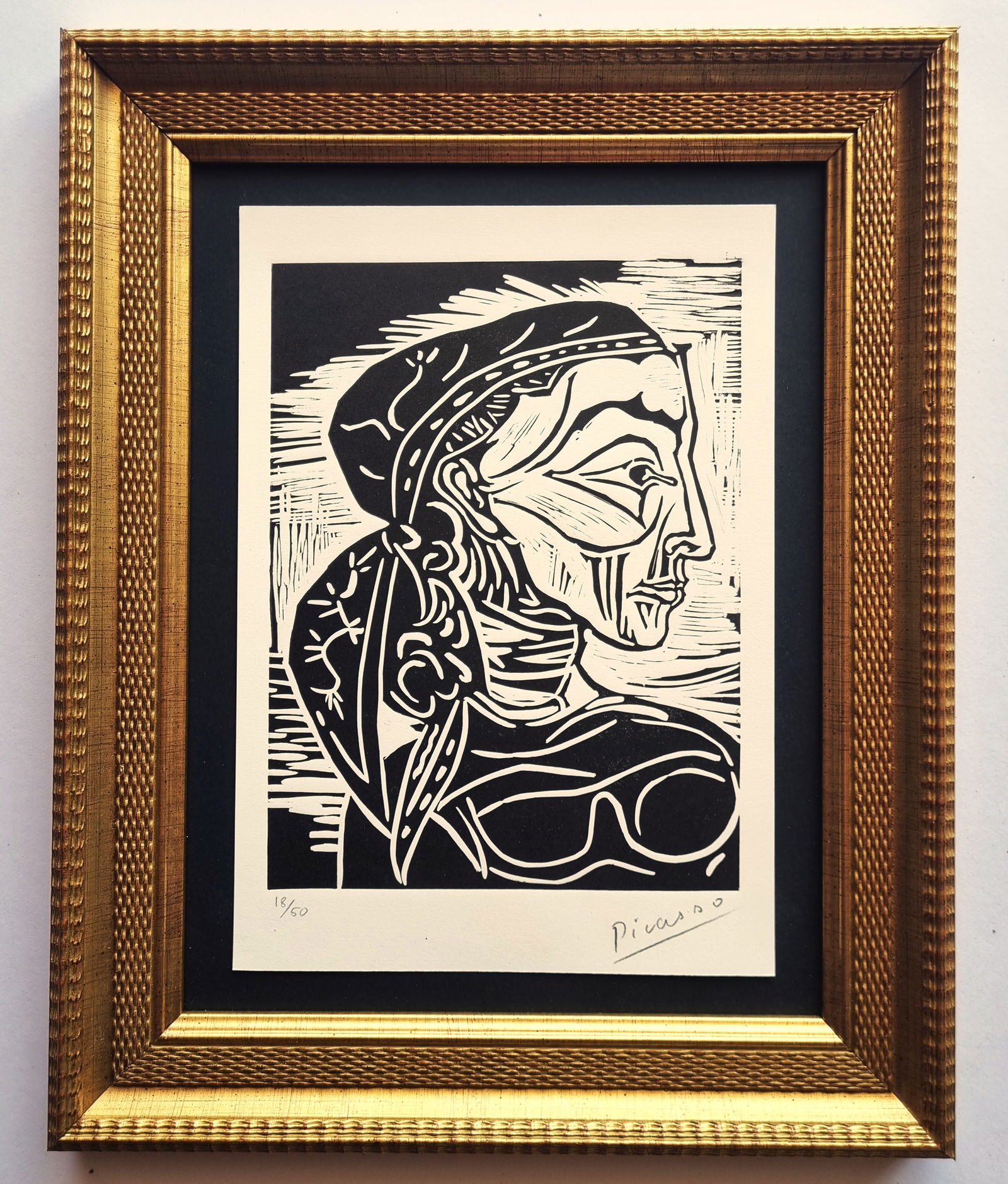 Pablo Picasso signed ,Limited Edition Linocut Cubist, Woman (1 of 8)
