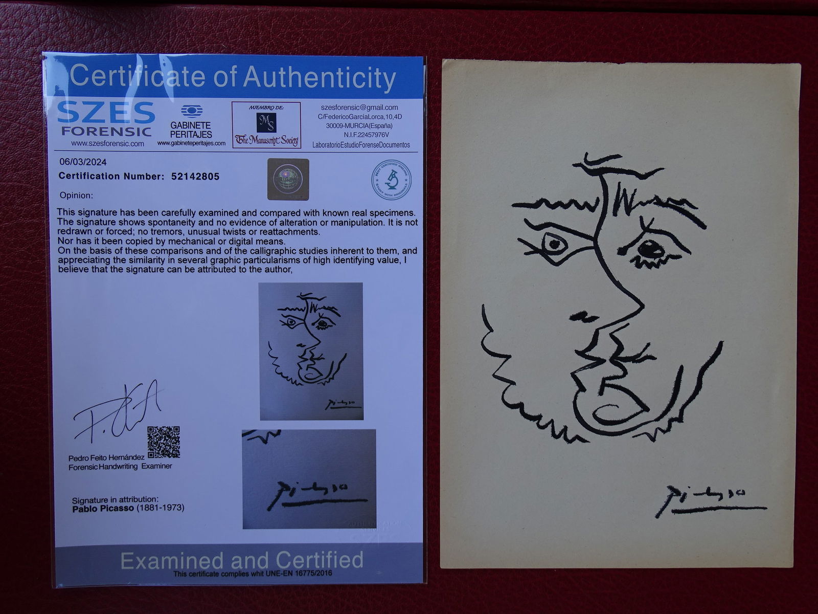 Pablo Picasso, hand signed, drawing (1 of 3)