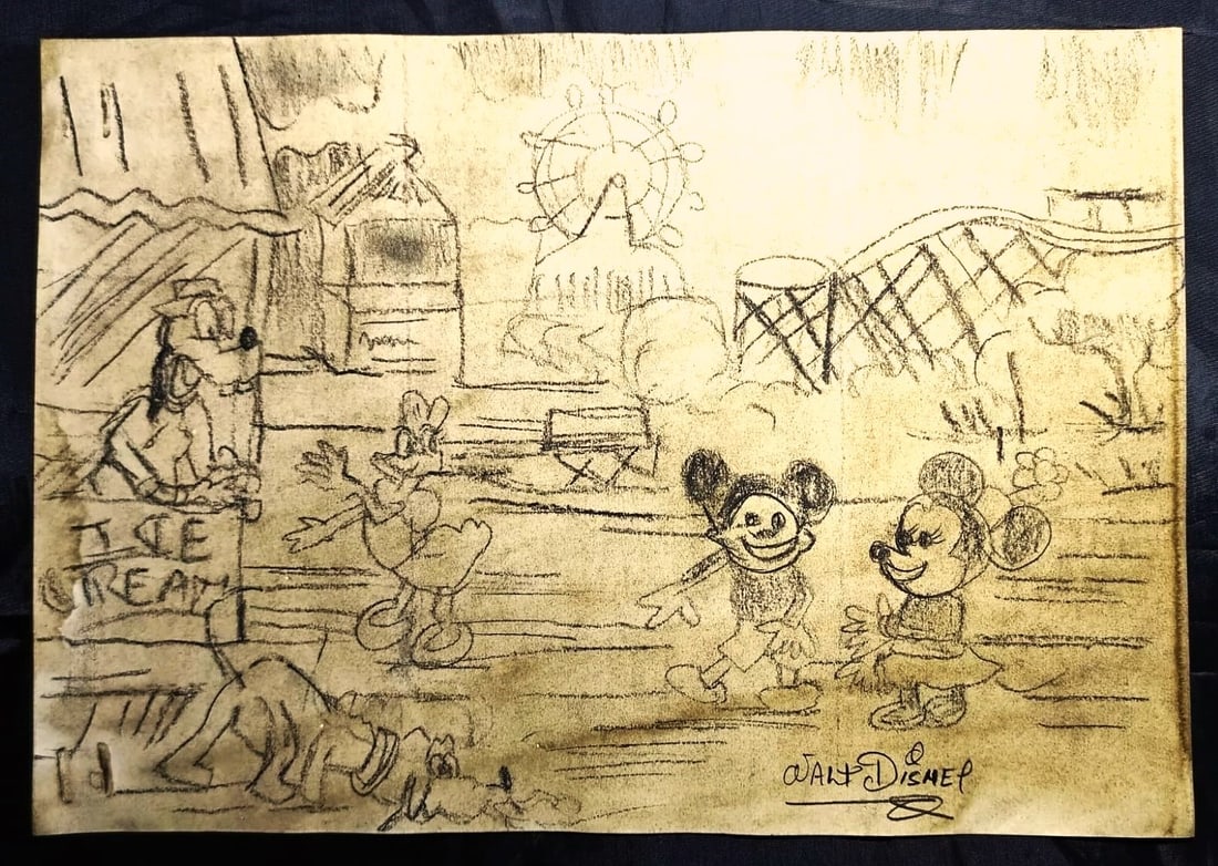 Walt Disney Drawing- hand signed (1 of 2)