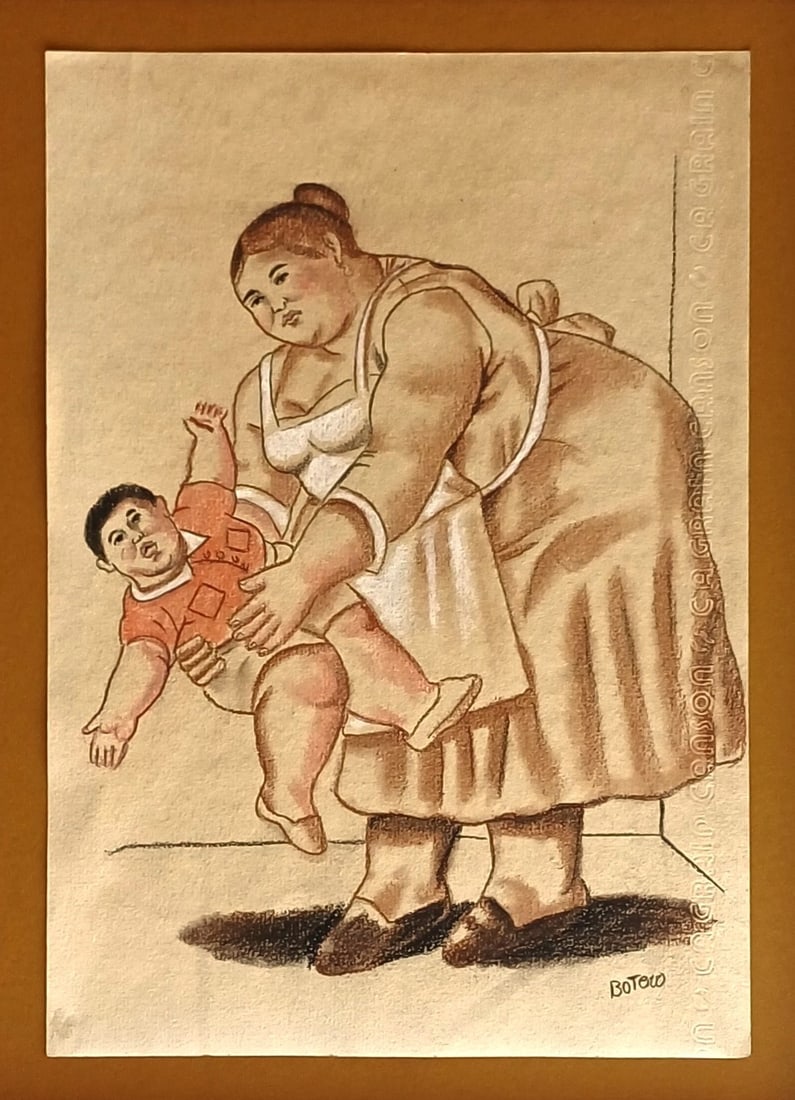 Fernando Botero hand drawing and signed (1 of 2)