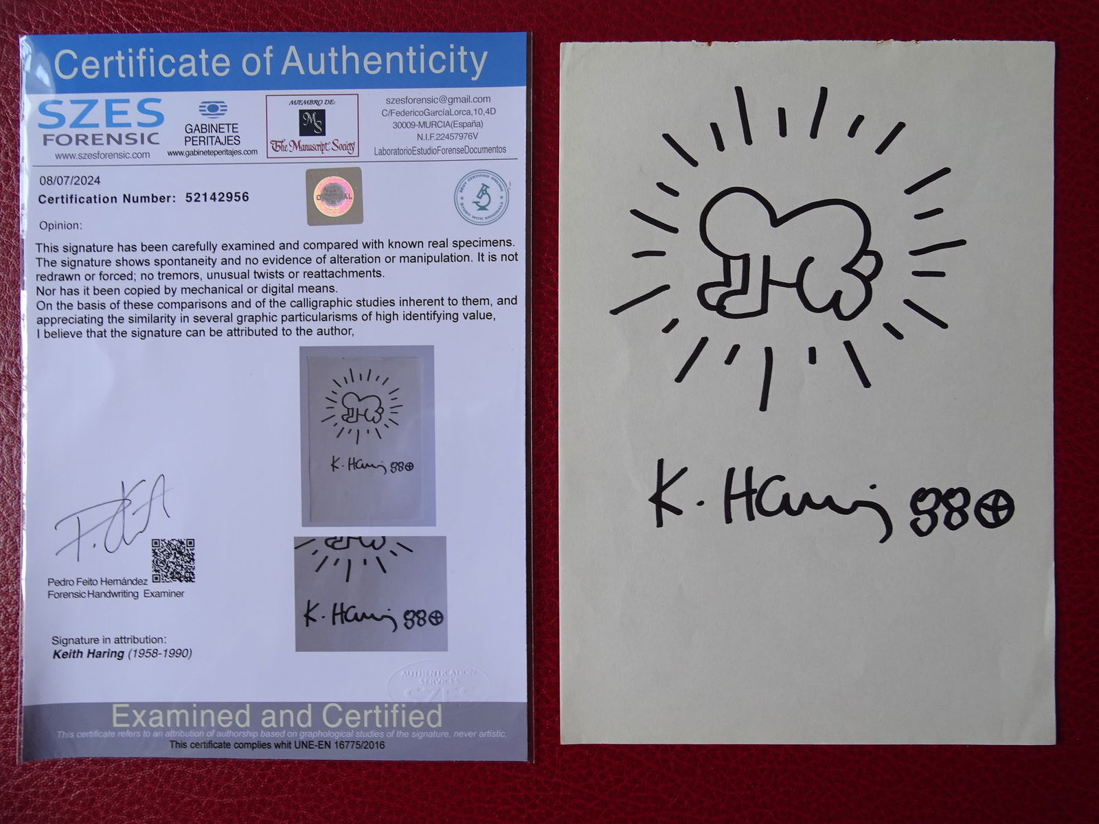 Keith Haring, hand signed, drawing (1 of 5)